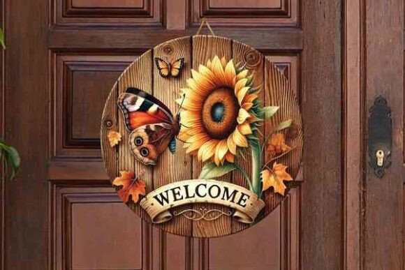 Download Round PNG Butterfly Sunflower Sign - Sunflower sign Collection