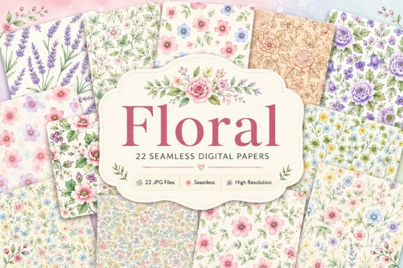 Download Floral Pattern Seamless Digital Set - Premium Bundle