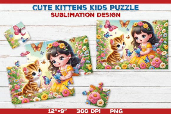 Download Cute Kittens Kids Puzzle Template - Kids puzzle Collection